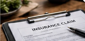 Insurance claim paperwork illustration
